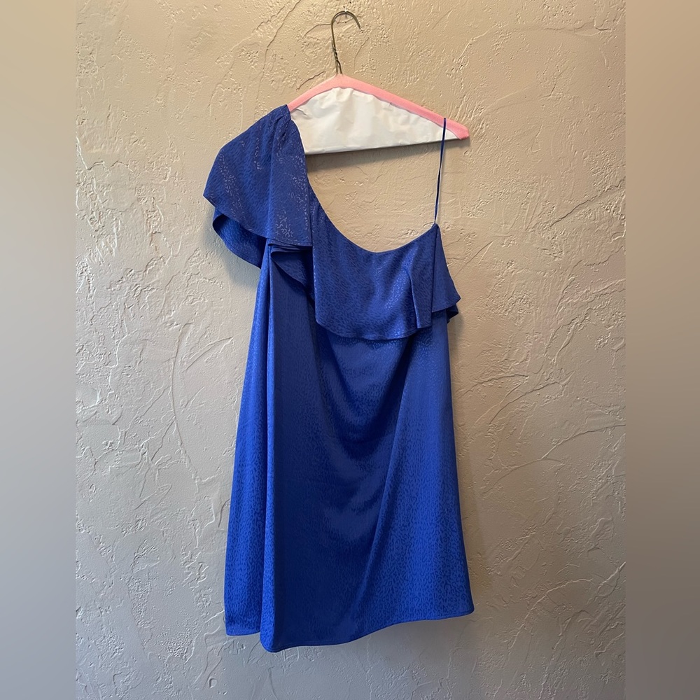 Anthropologie Blue One Shoulder Dress